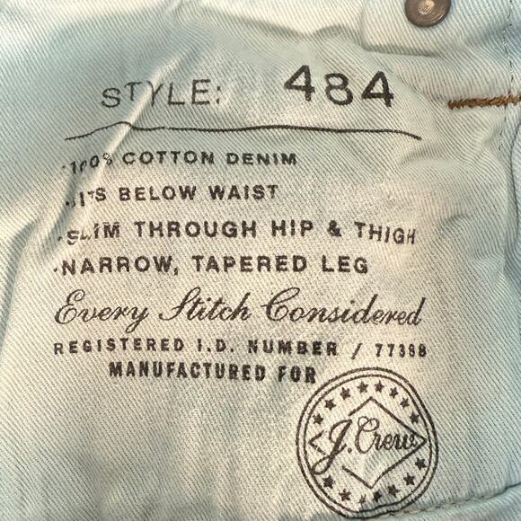 J.Crew 484 Slim Fit Jeans Men’s 29x30 Blue Medium Wash Tapered Leg Denim - Picture 7 of 7